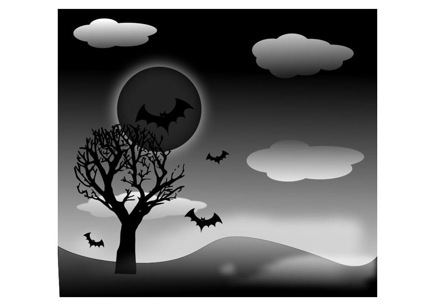 Fargeleggingsbilde halloween landskap