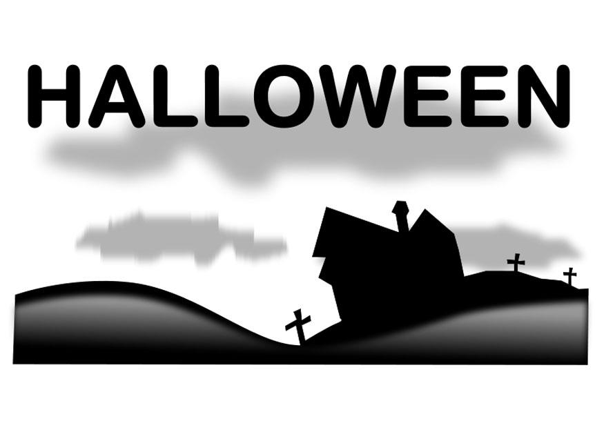 halloween landskap Fargeleggingsbilde halloween landskap