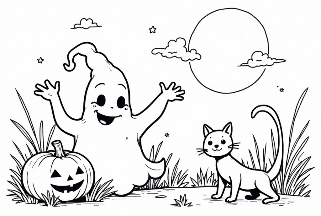 halloween med spA¸kelse Fargeleggingsbilde halloween med spA¸kelse