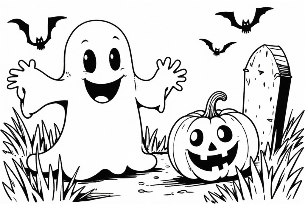 halloween pA¥ kirkegA¥rden Fargeleggingsbilde halloween pA¥ kirkegA¥rden