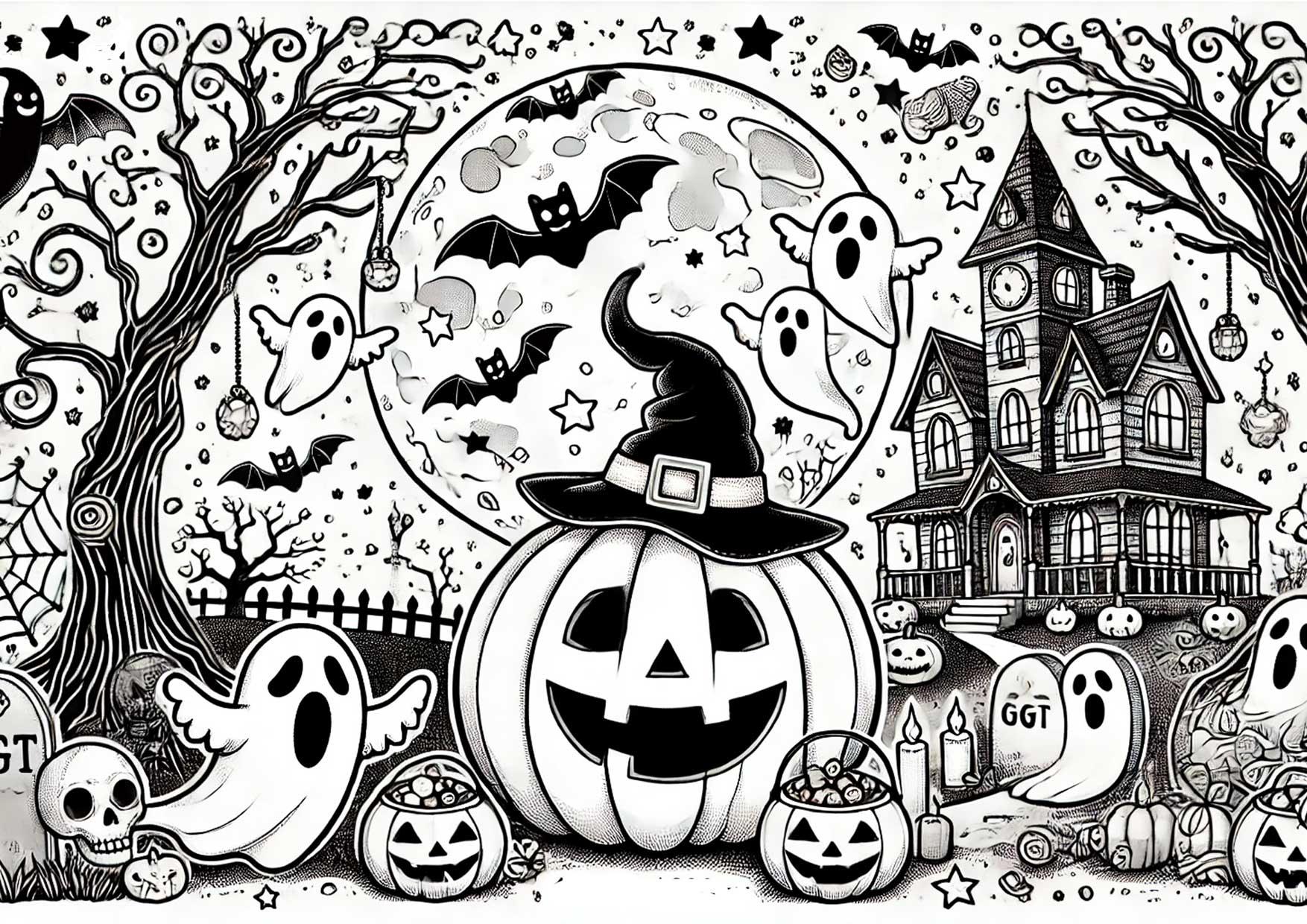 halloween skrekk Fargeleggingsbilde halloween skrekk