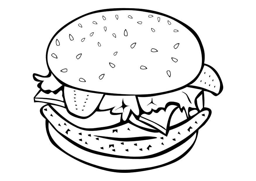 Fargeleggingsbilde hamburger