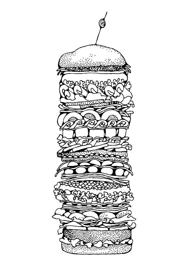 Fargeleggingsbilde hamburger