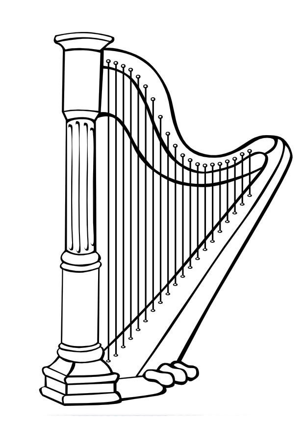 harpe Fargeleggingsbilde harpe