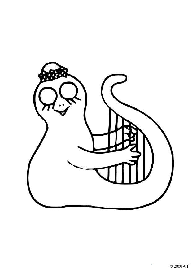 Fargeleggingsbilde harpe