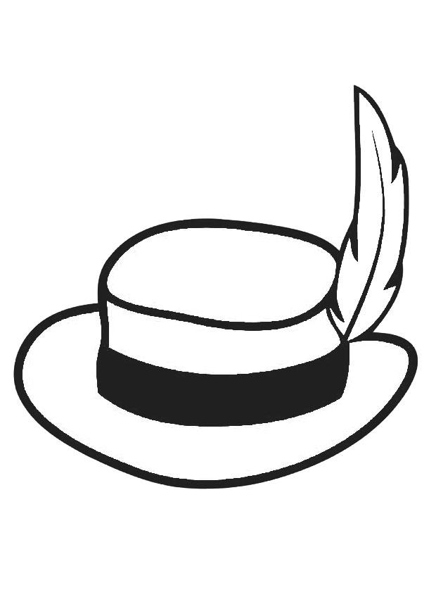 Fargeleggingsbilde hatt med fjA¦r