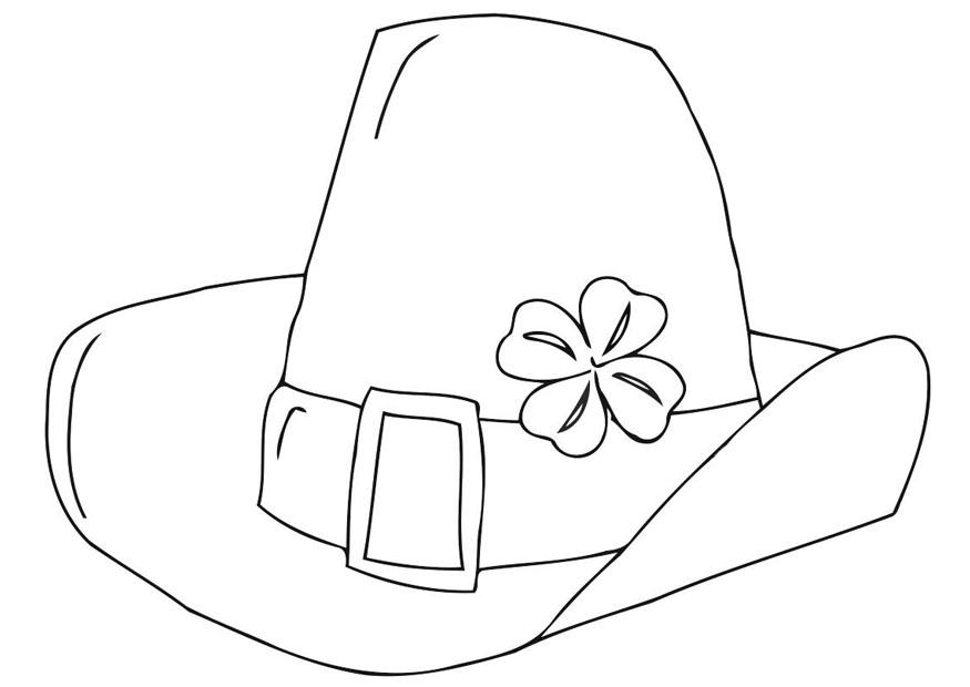Fargeleggingsbilde  hatt saint patrickA´s day 
