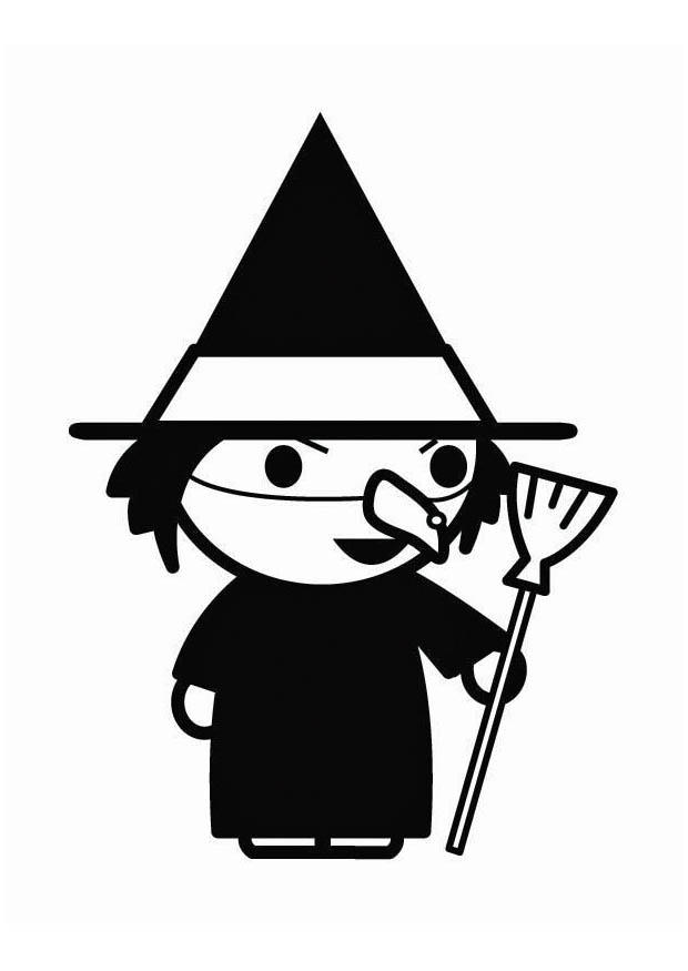 Fargeleggingsbilde heks halloween