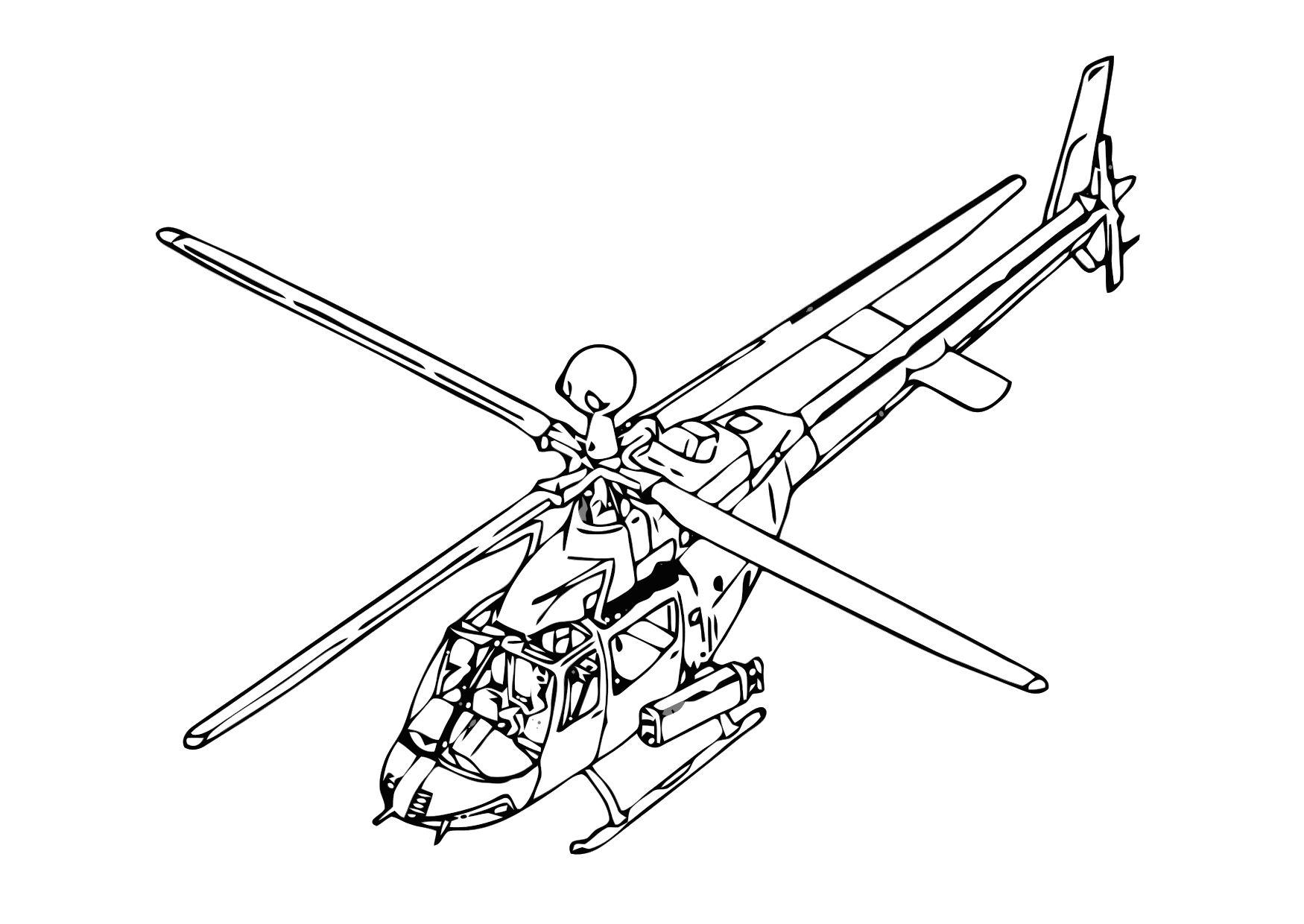helikopter Fargeleggingsbilde helikopter