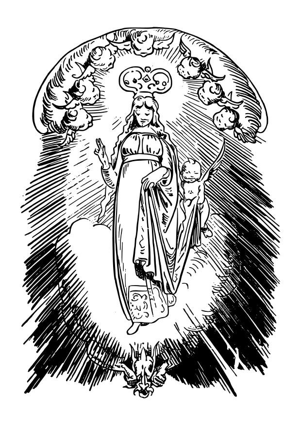 Fargeleggingsbilde hellige maria