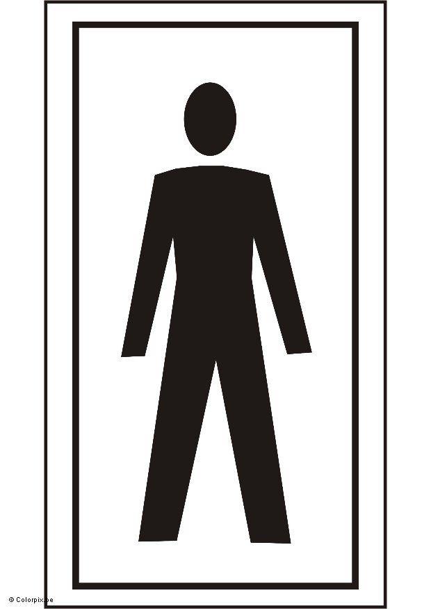 herretoalett Fargeleggingsbilde herretoalett