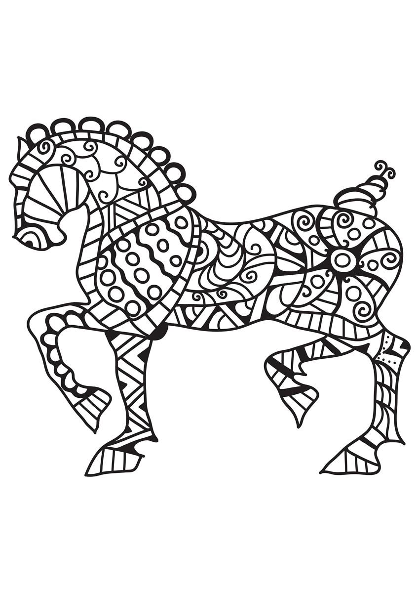 Fargeleggingsbilde hest