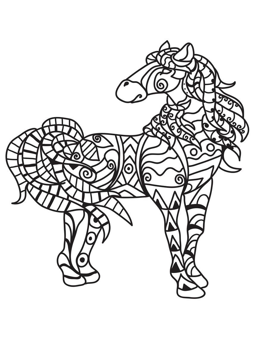 Fargeleggingsbilde hest