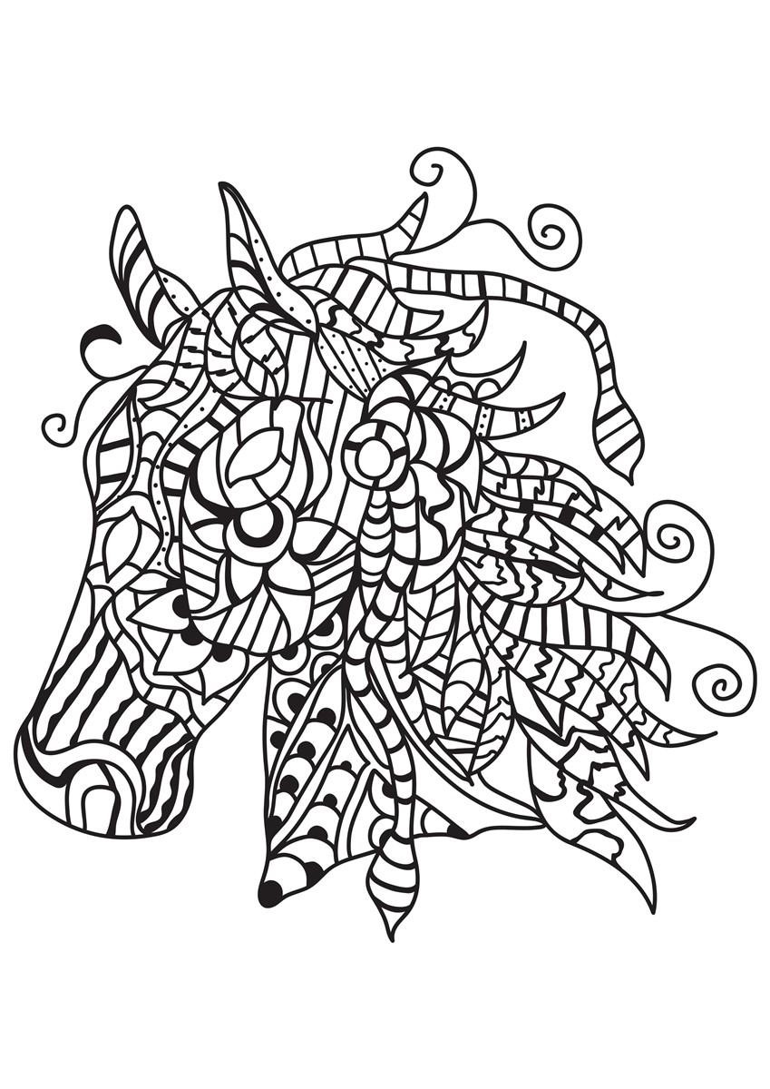 Fargeleggingsbilde hest