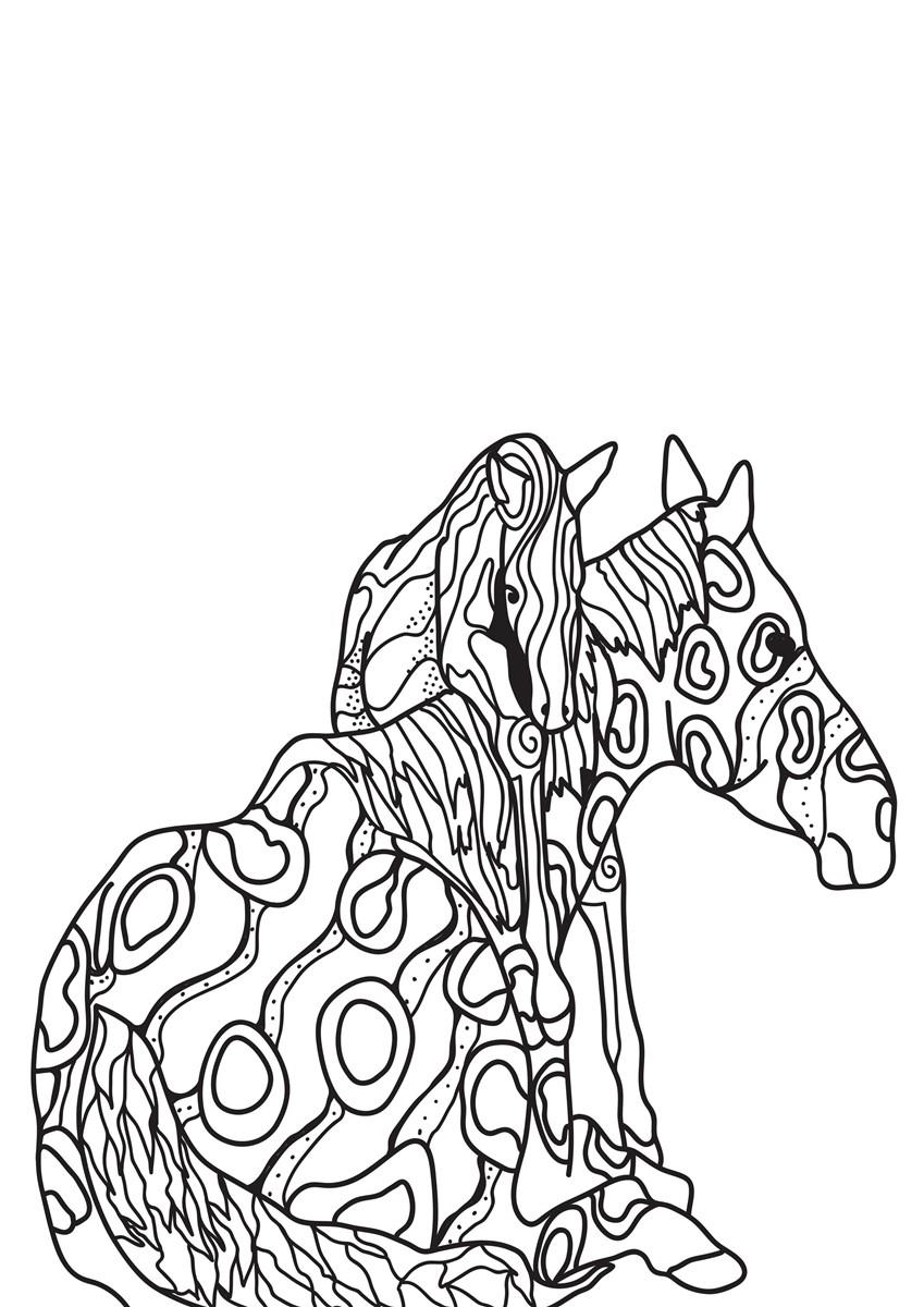 Fargeleggingsbilde hest med fA¸ll