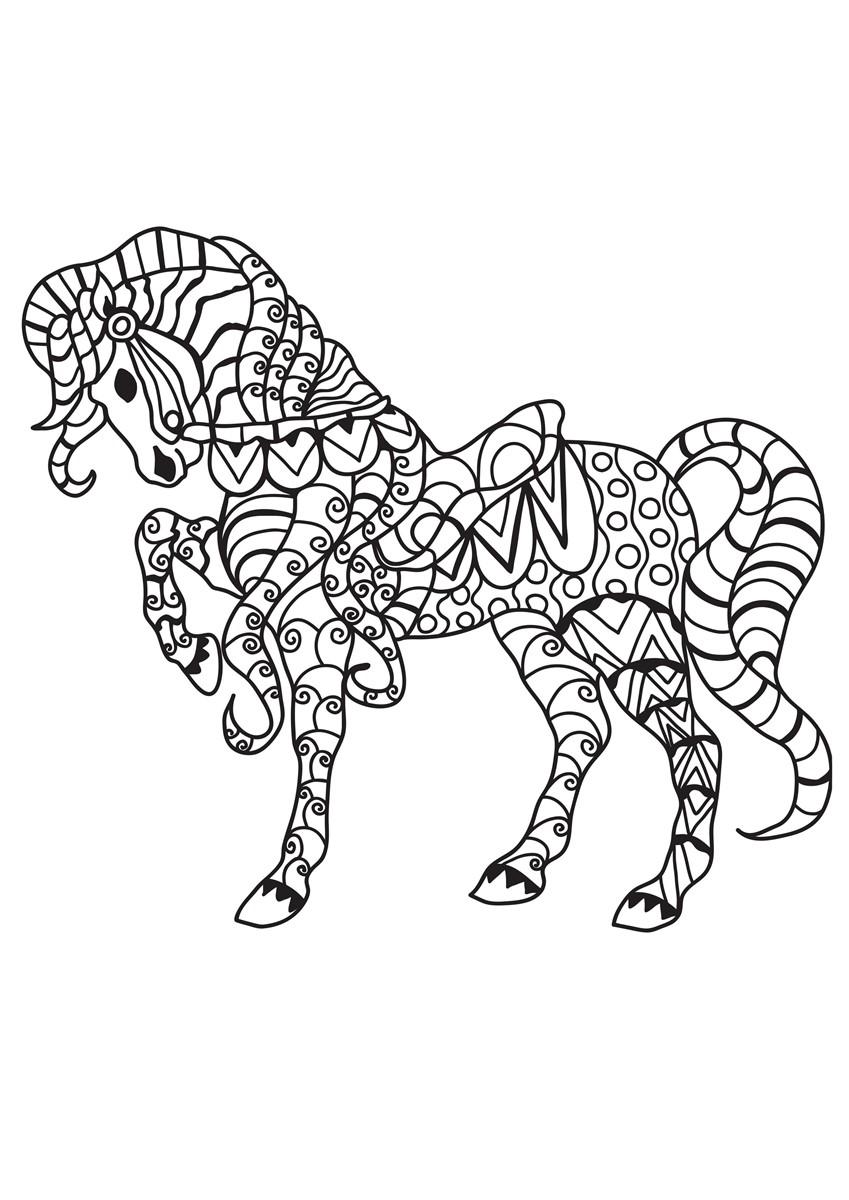 hest med sal Fargeleggingsbilde hest med sal