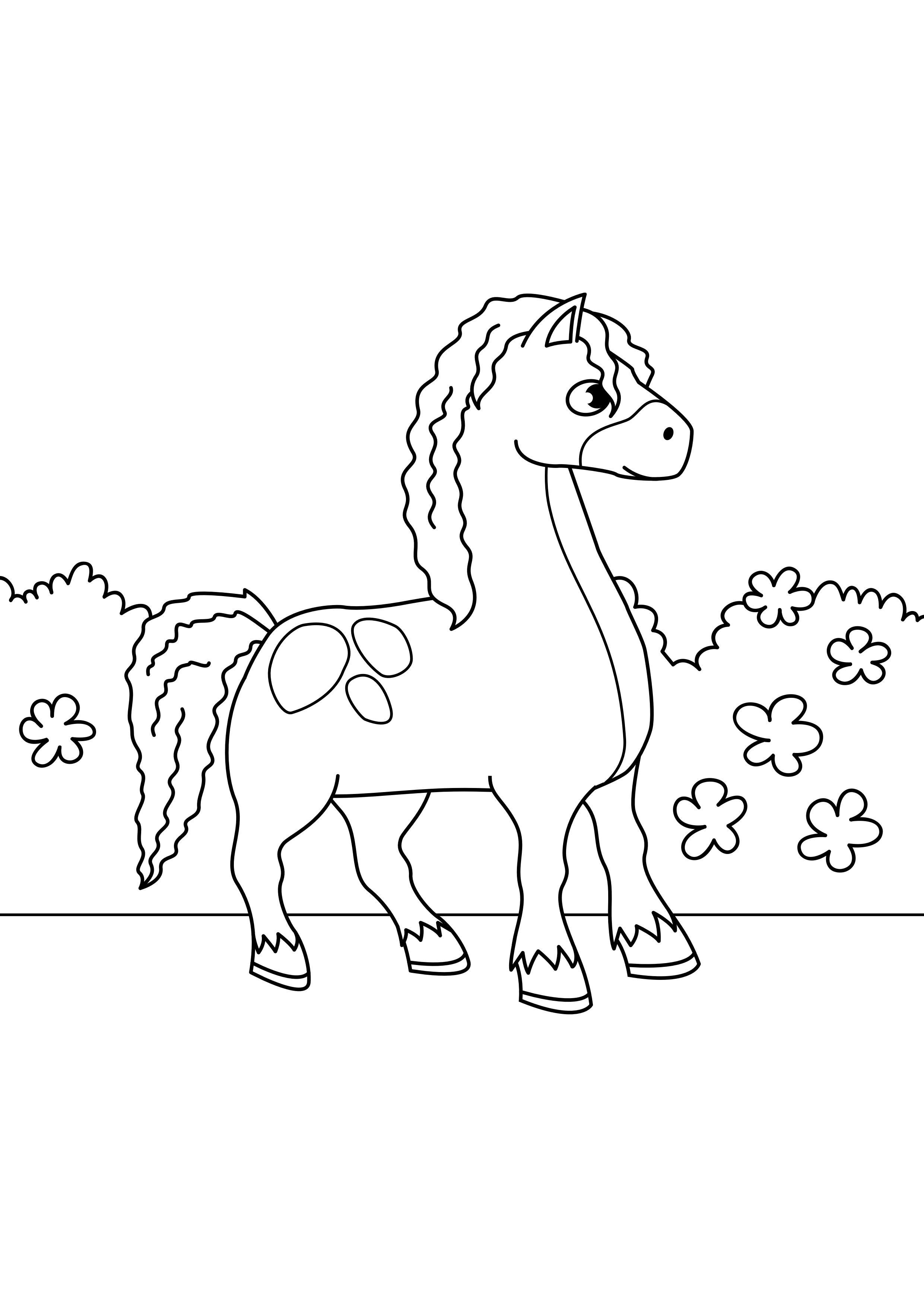 Fargeleggingsbilde hest pA¥ farten