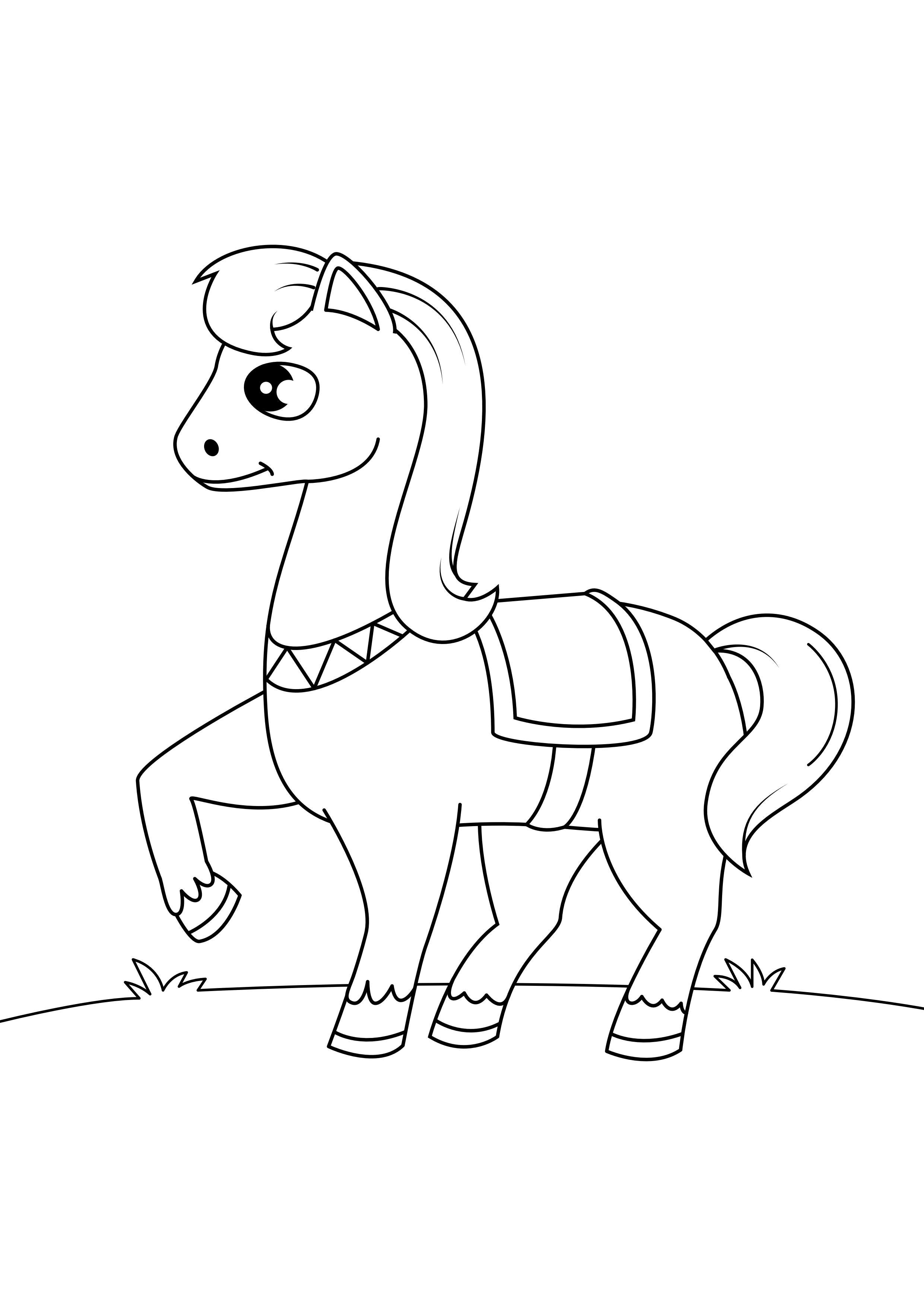 Fargeleggingsbilde hest pA¥ farten