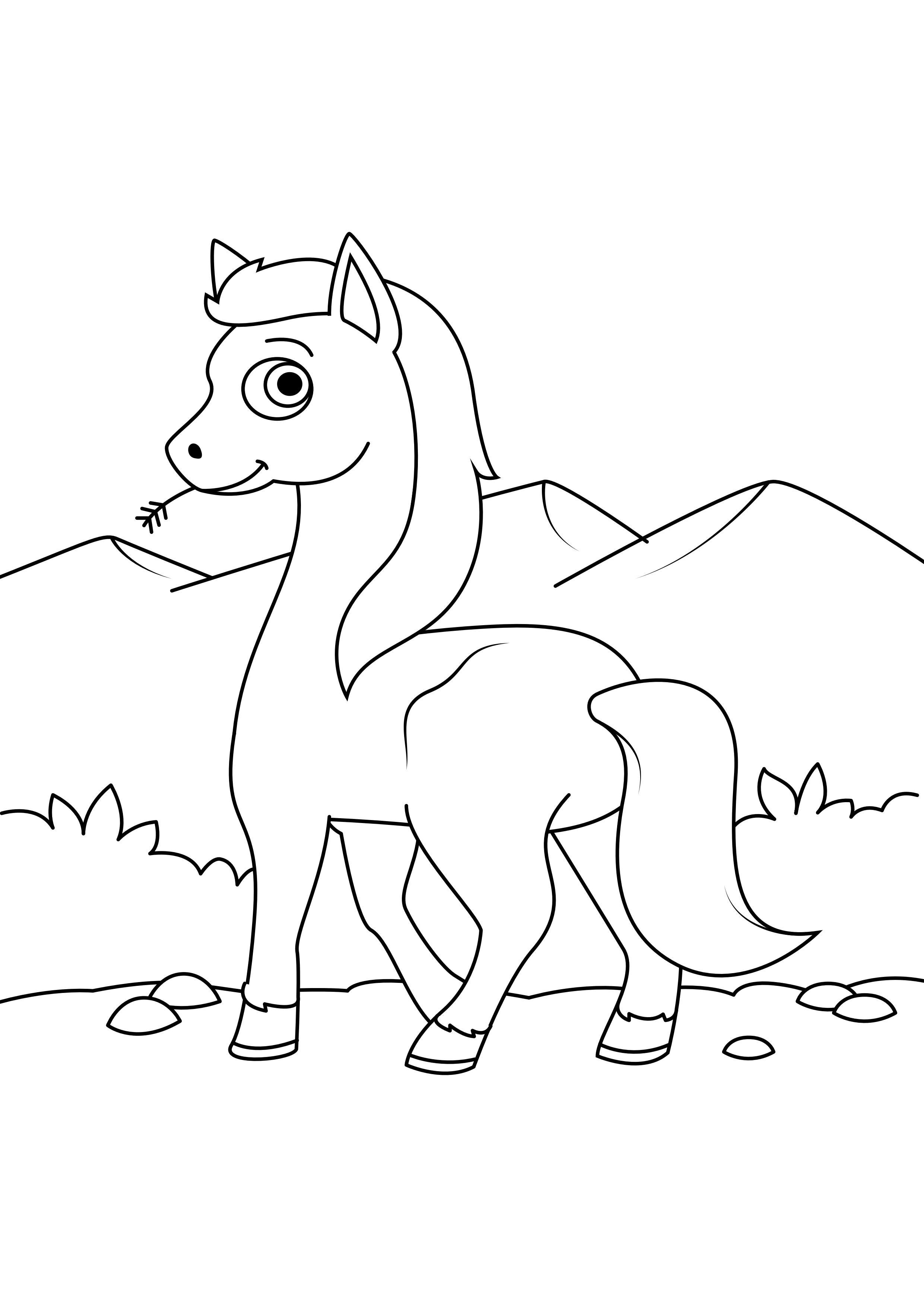 Fargeleggingsbilde hest pA¥ farten