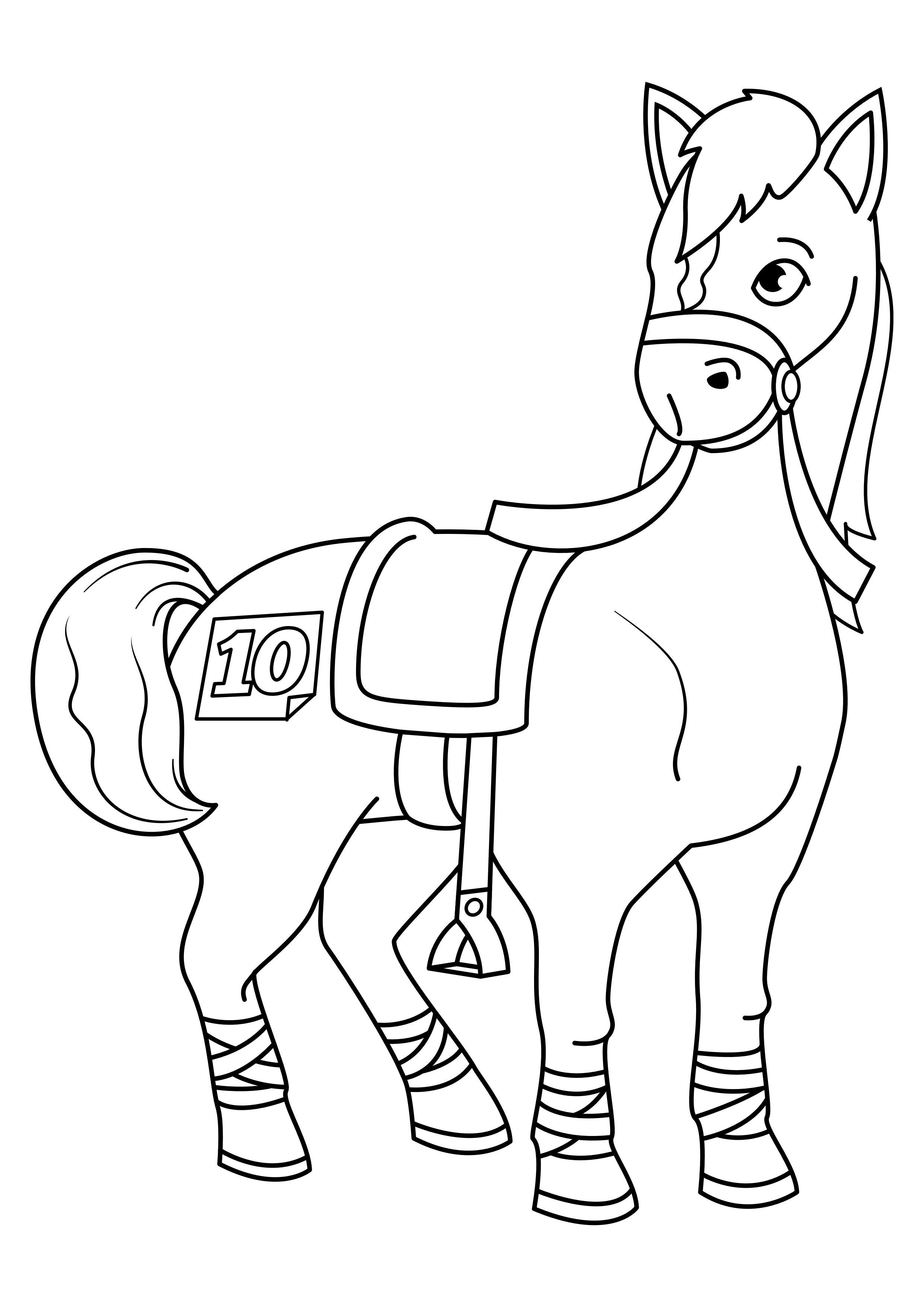 hest pA¥ konkurranse Fargeleggingsbilde hest pA¥ konkurranse