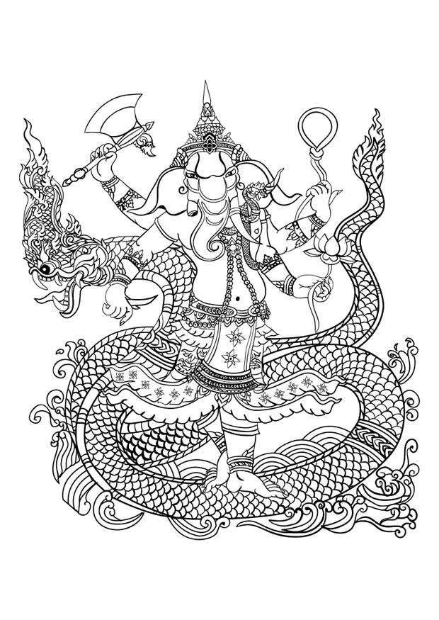 hinduguden ganesh Fargeleggingsbilde hinduguden ganesh