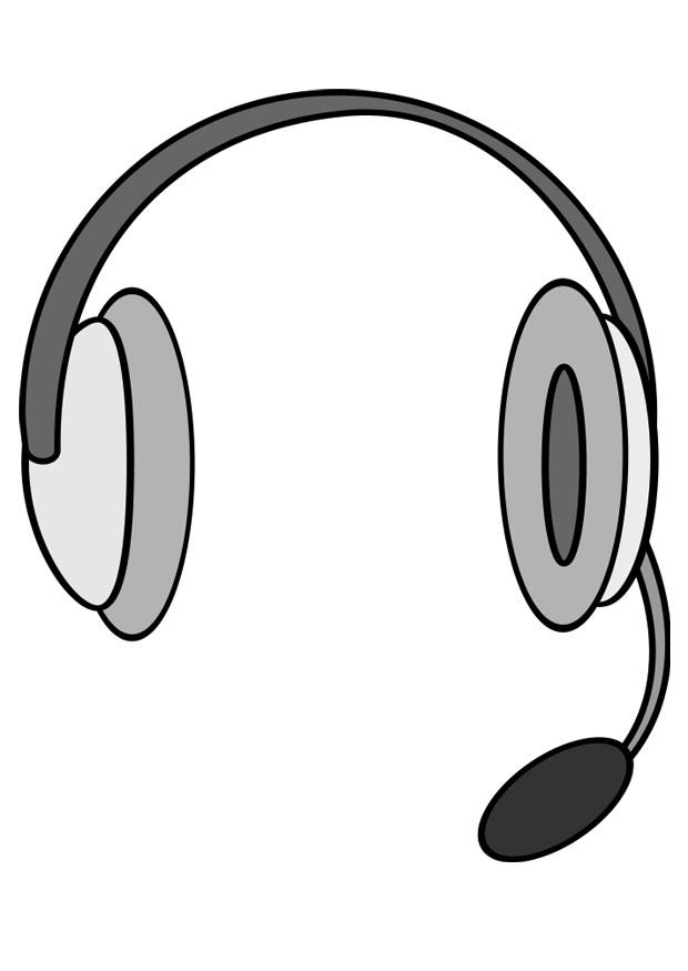hodetelefoner med mikrofon Fargeleggingsbilde hodetelefoner med mikrofon