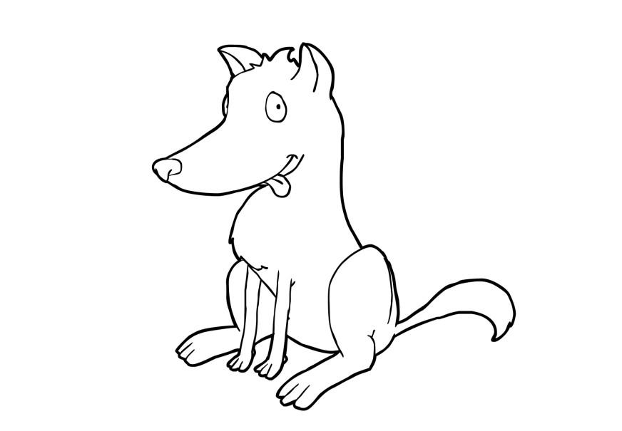 Fargeleggingsbilde hund
