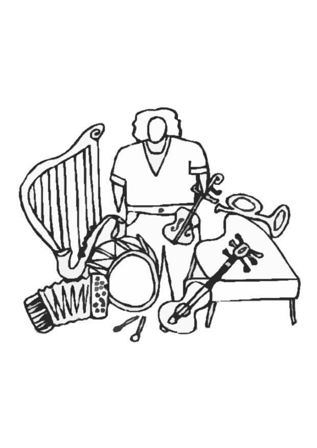 Fargeleggingsbilde instrumenter