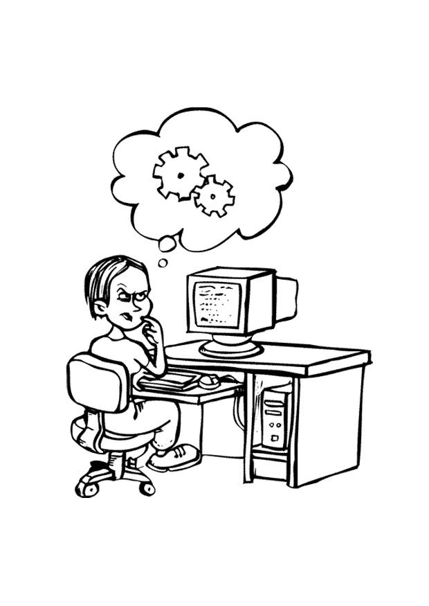 Fargeleggingsbilde it-tekniker
