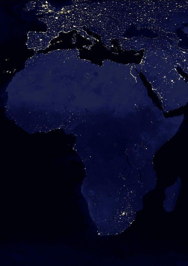 Foto jorden om natten - afrika