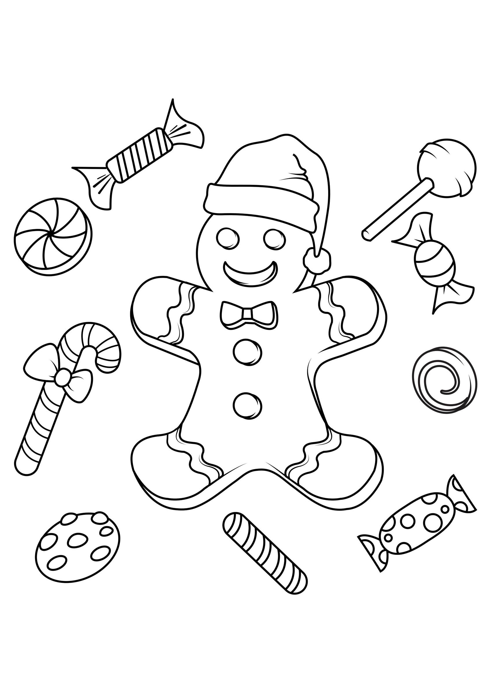 Fargeleggingsbilde julegodteri