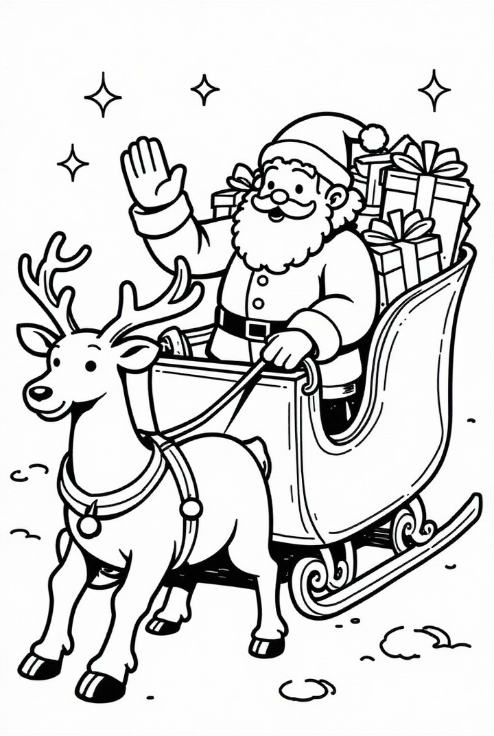 Fargeleggingsbilde julenissen i julesleden