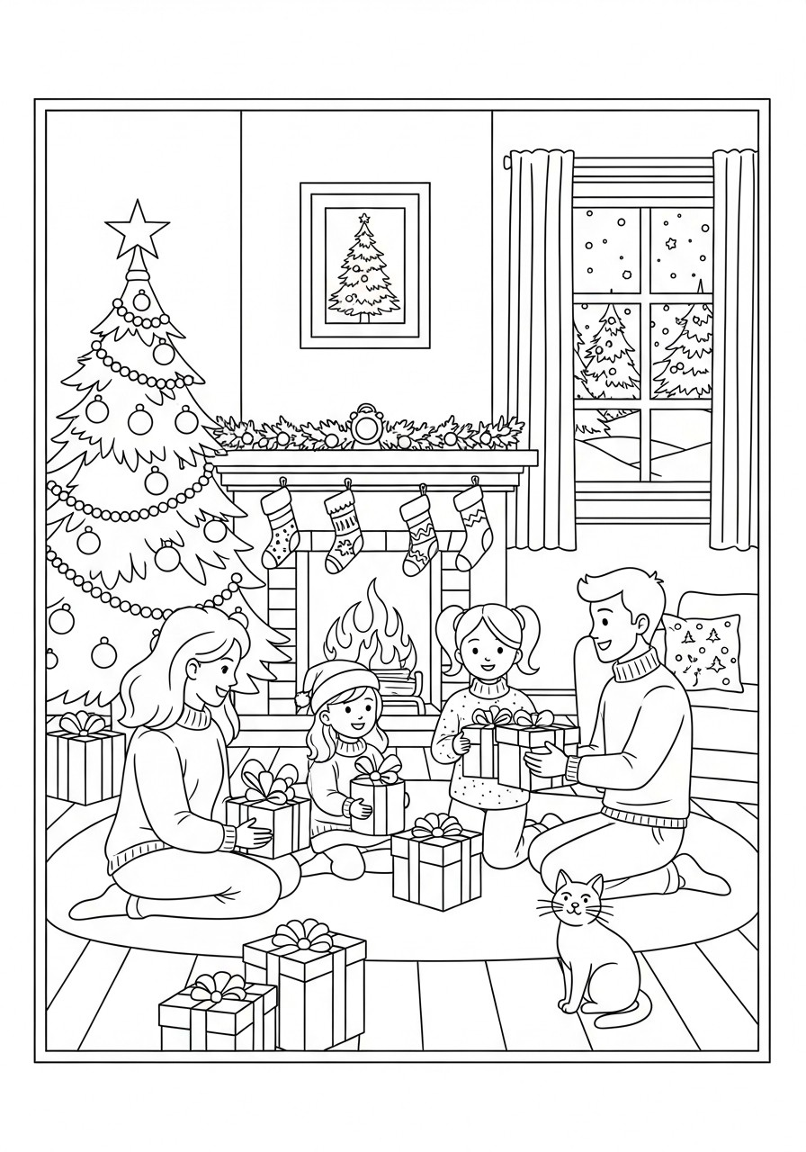 julescene Fargeleggingsbilde julescene
