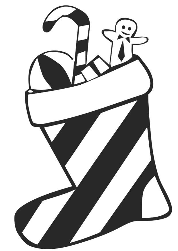Fargeleggingsbilde julesokk