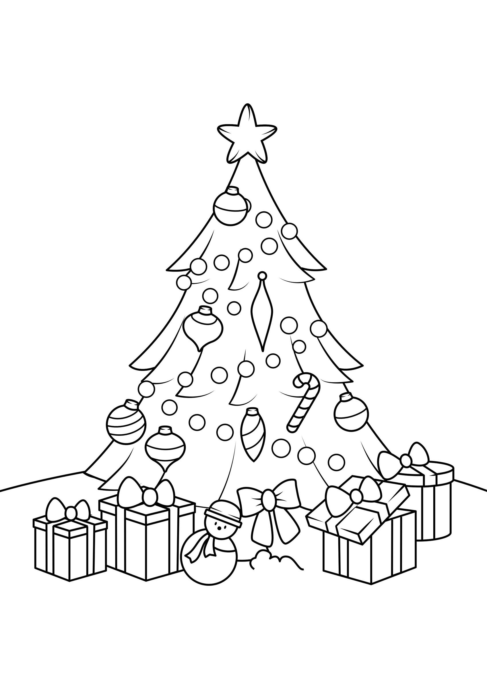 Fargeleggingsbilde juletre