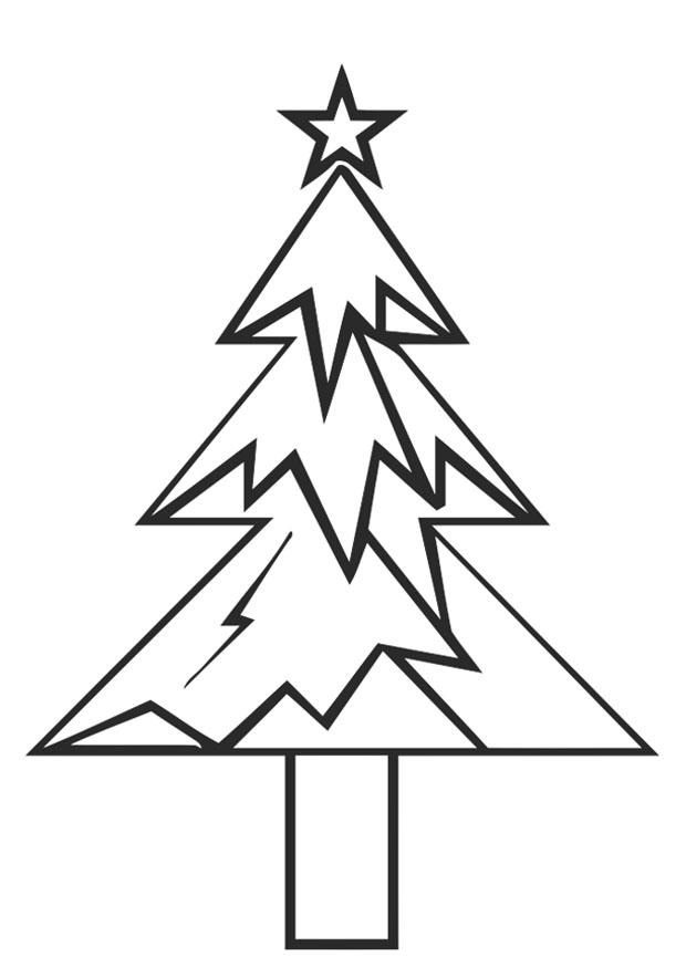 juletre med julestjerne Fargeleggingsbilde juletre med julestjerne