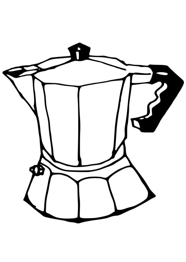 Fargeleggingsbilde kaffekanne