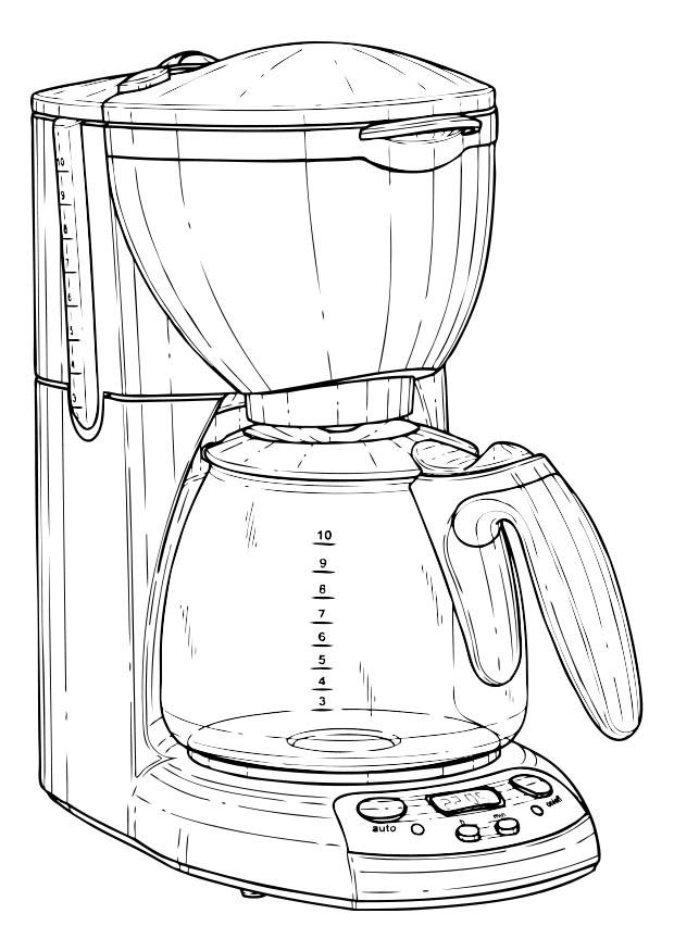 Fargeleggingsbilde kaffetrakter