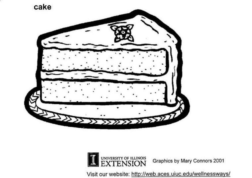 Fargeleggingsbilde kake