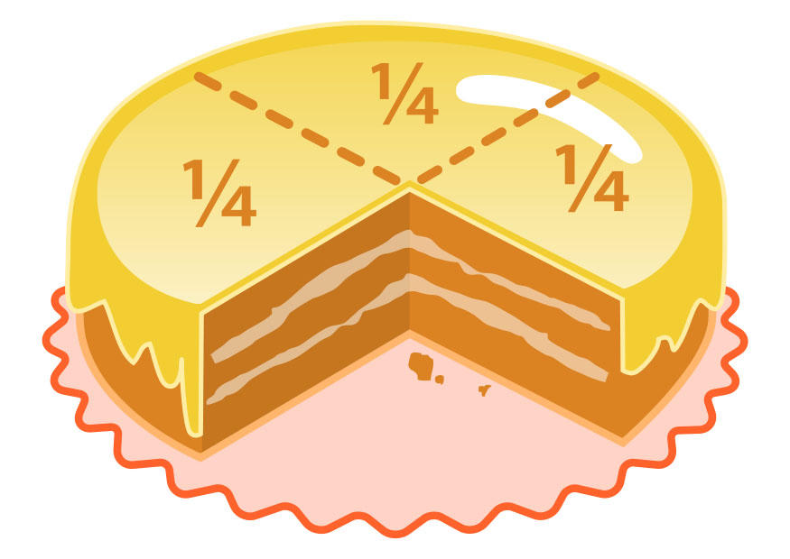kake - fjerdedel bilde kake - fjerdedel