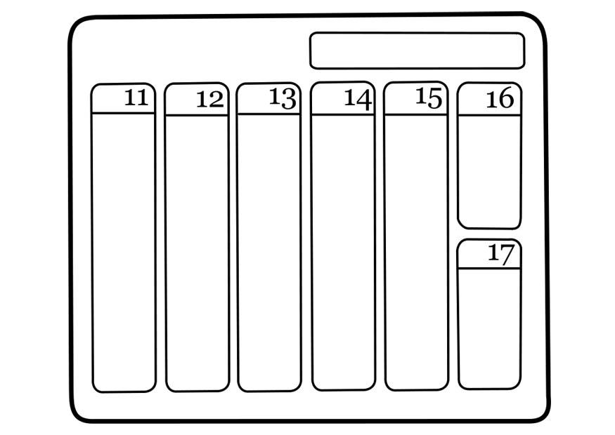 kalender Fargeleggingsbilde kalender