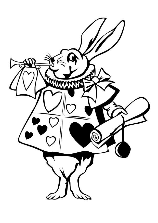 Fargeleggingsbilde kanin fra alice i eventyrland