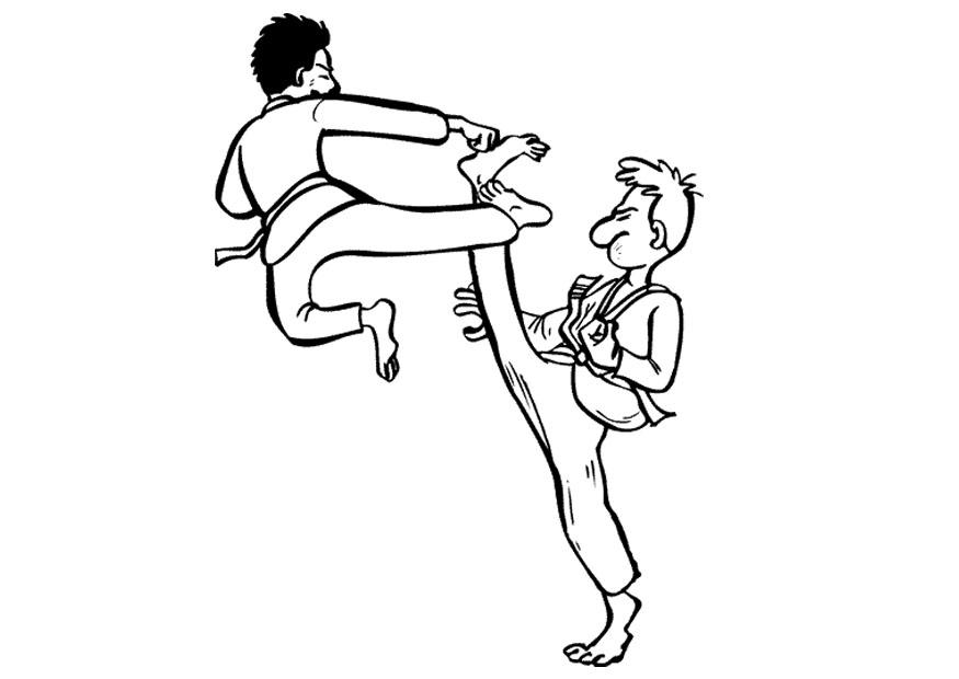 Fargeleggingsbilde karate