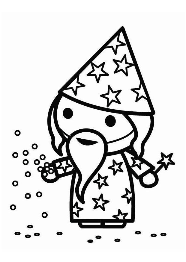Fargeleggingsbilde karneval trollmann