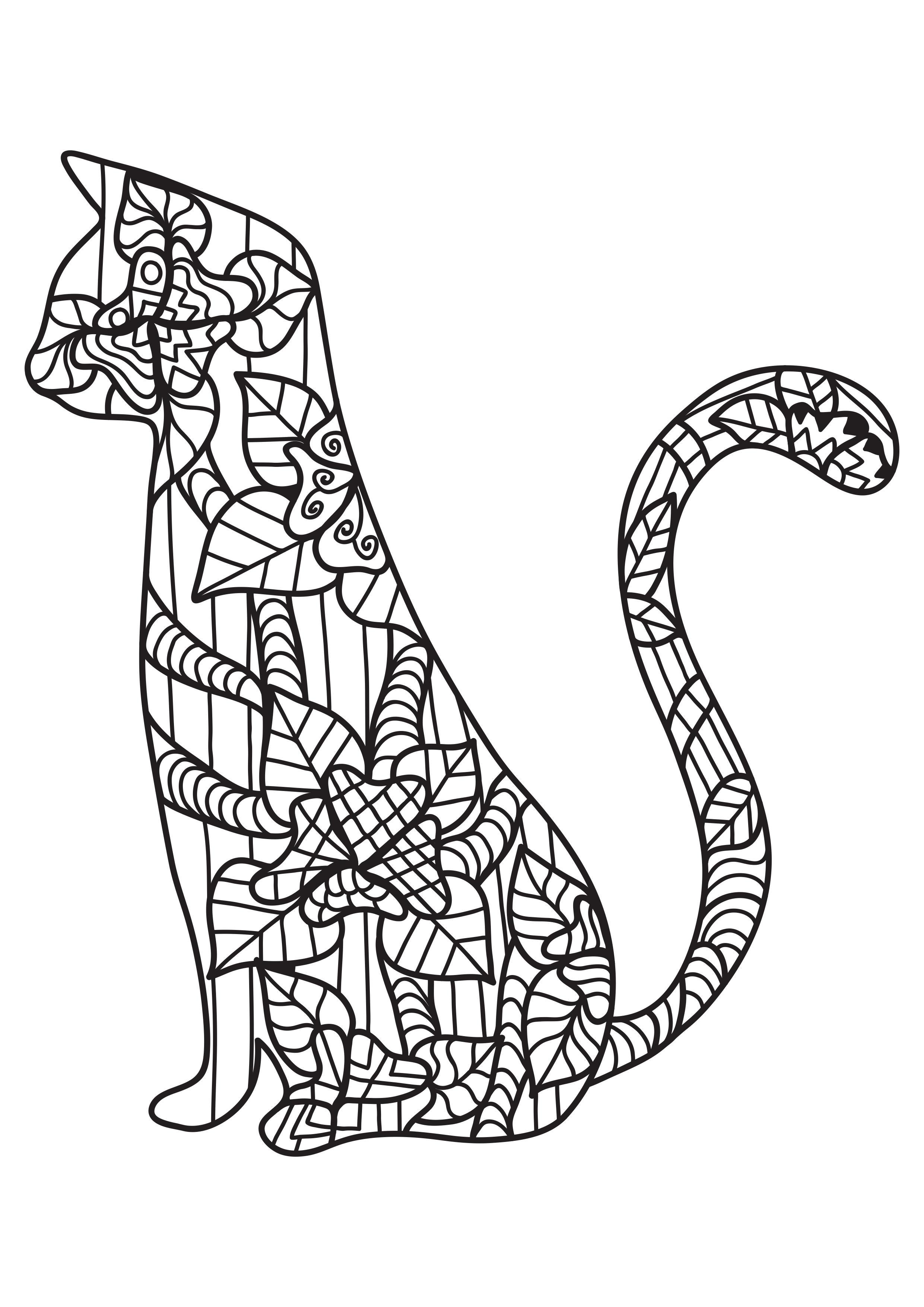 Fargeleggingsbilde katt