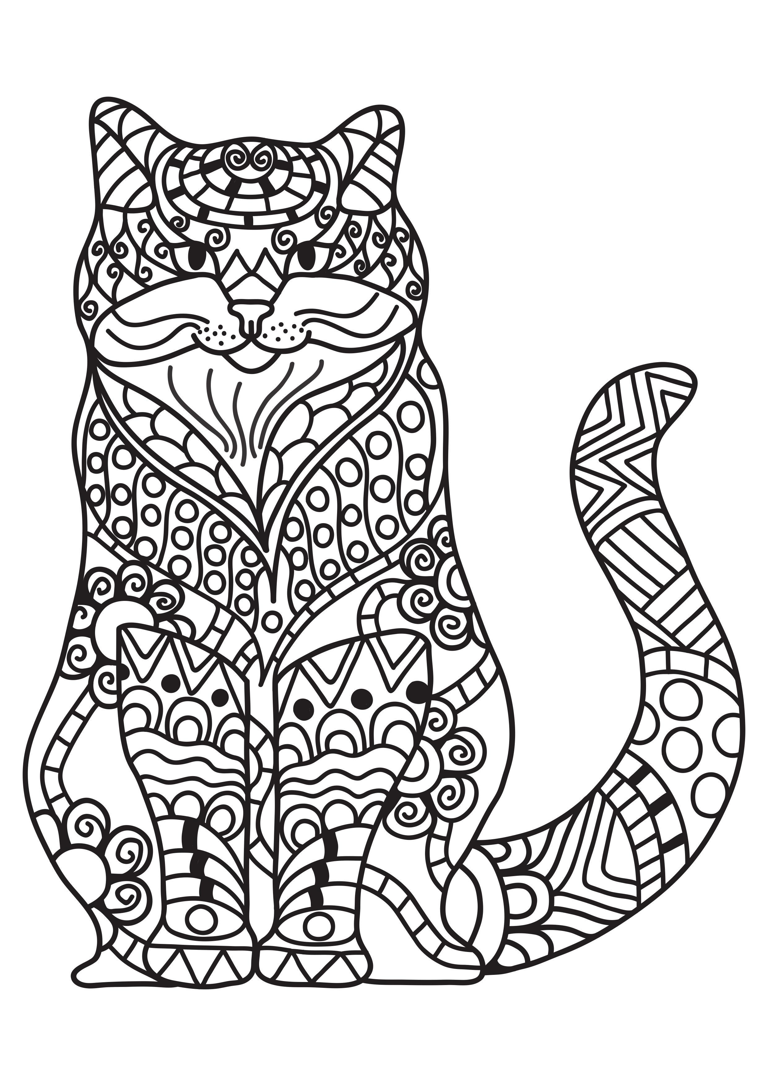 katten smiler Fargeleggingsbilde katten smiler