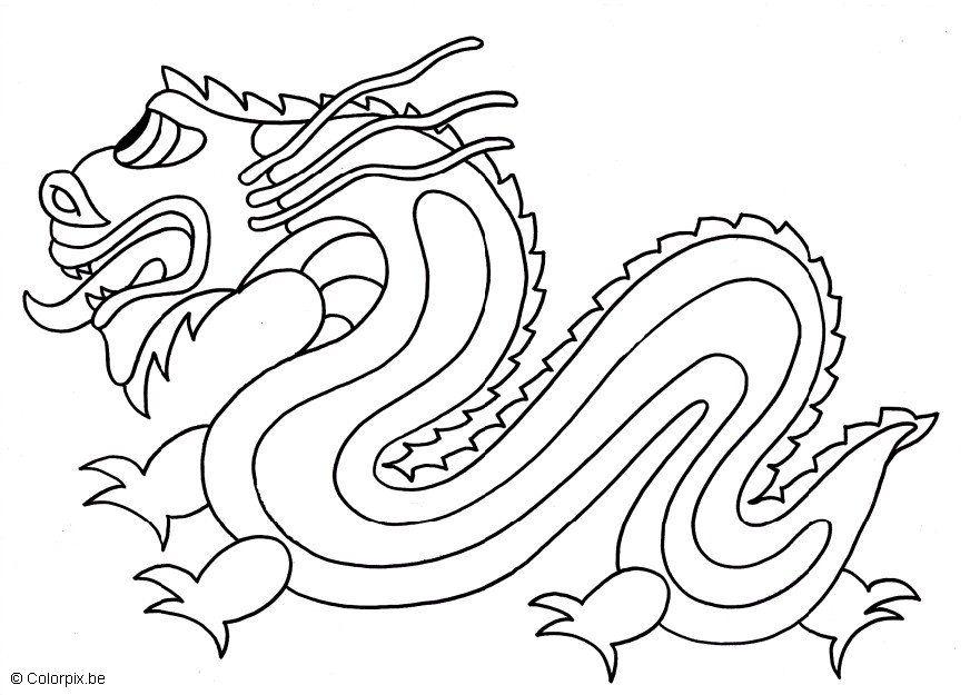 kinesisk drage Fargeleggingsbilde kinesisk drage
