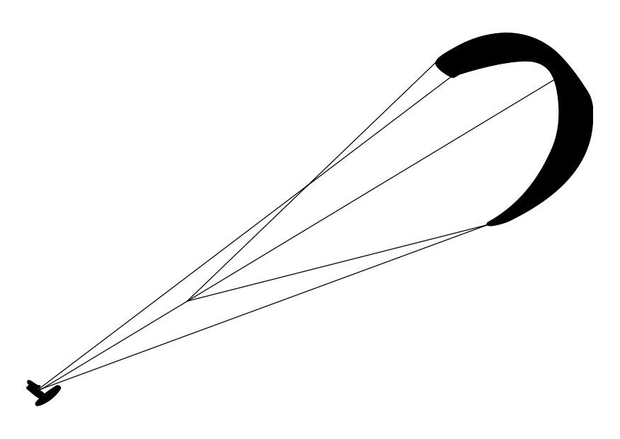 Fargeleggingsbilde kitesurfing
