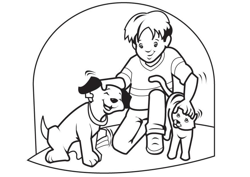 kjA¦ledegge - hund og katt Fargeleggingsbilde kjA¦ledegge - hund og katt