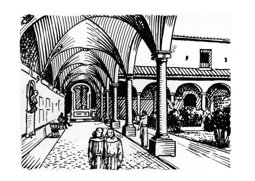 Fargeleggingsbilde kloster